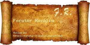 Ferster Rozália névjegykártya