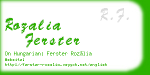 rozalia ferster business card