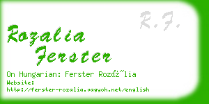 rozalia ferster business card